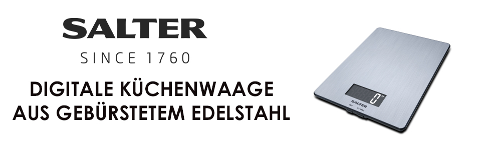 Цифрові кухонні ваги Salter 1103 SSDR - 5 кг, LCD дисплей, тара, акватронік, платформа з нержавіючої сталі