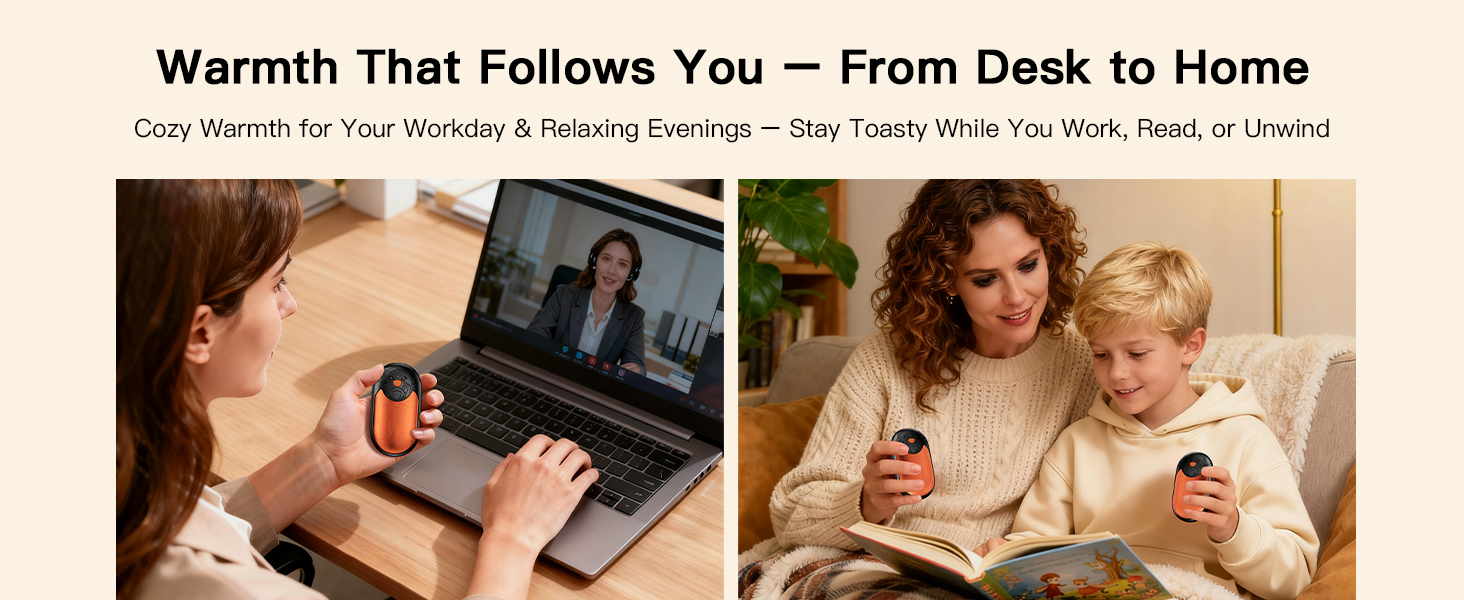 Електричний гріє для рук 2 шт. | Перезарядний кишеньковий гріє з 3 режимами нагріву, 6000mAh. Для жінок, чоловіків, кемпінгу, полювання, гольфу (Помаранчевий)