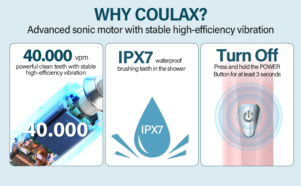 Електрична зубна щітка Coulax для дорослих та дітей, 8 насадок, 5 режимів, таймер 2 хв, колір Kirschrose (1 шт)