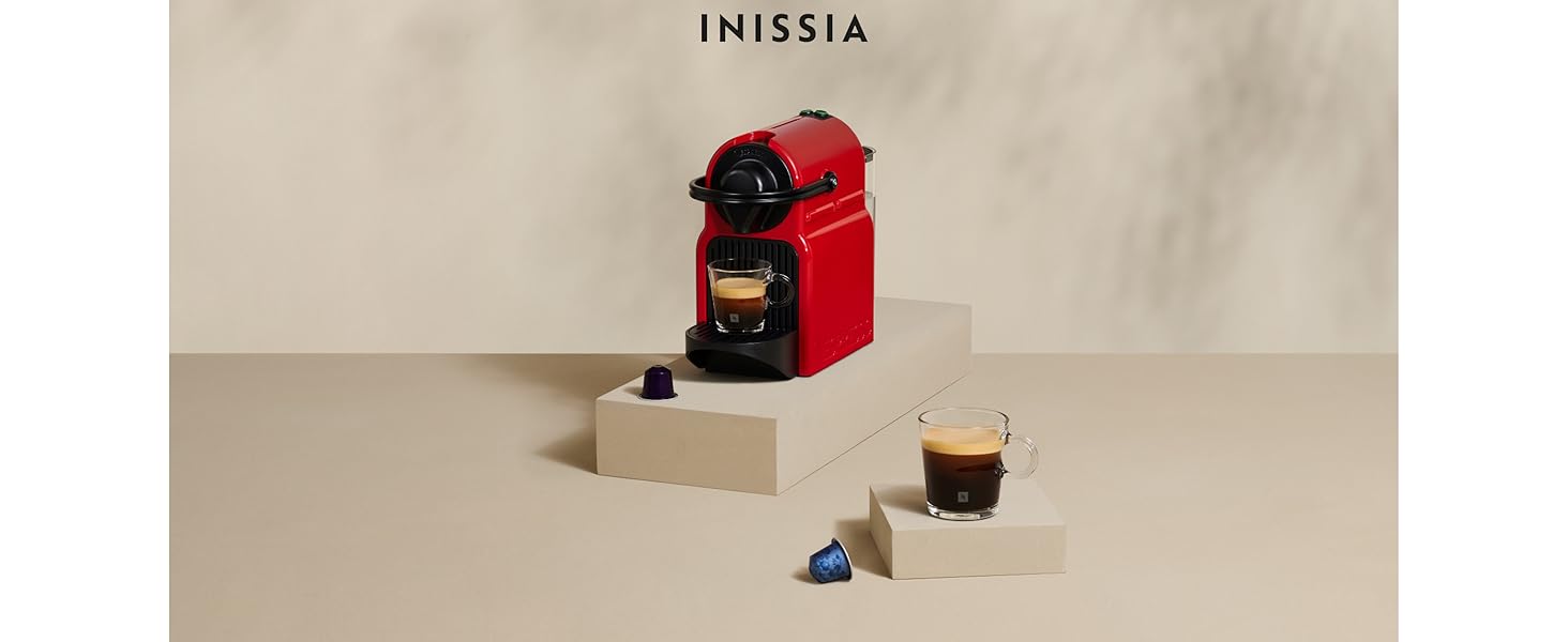 Кавомашина Nespresso Krups Inissia XN1001, білий колір, компактна, з регулюванням об'єму кави
