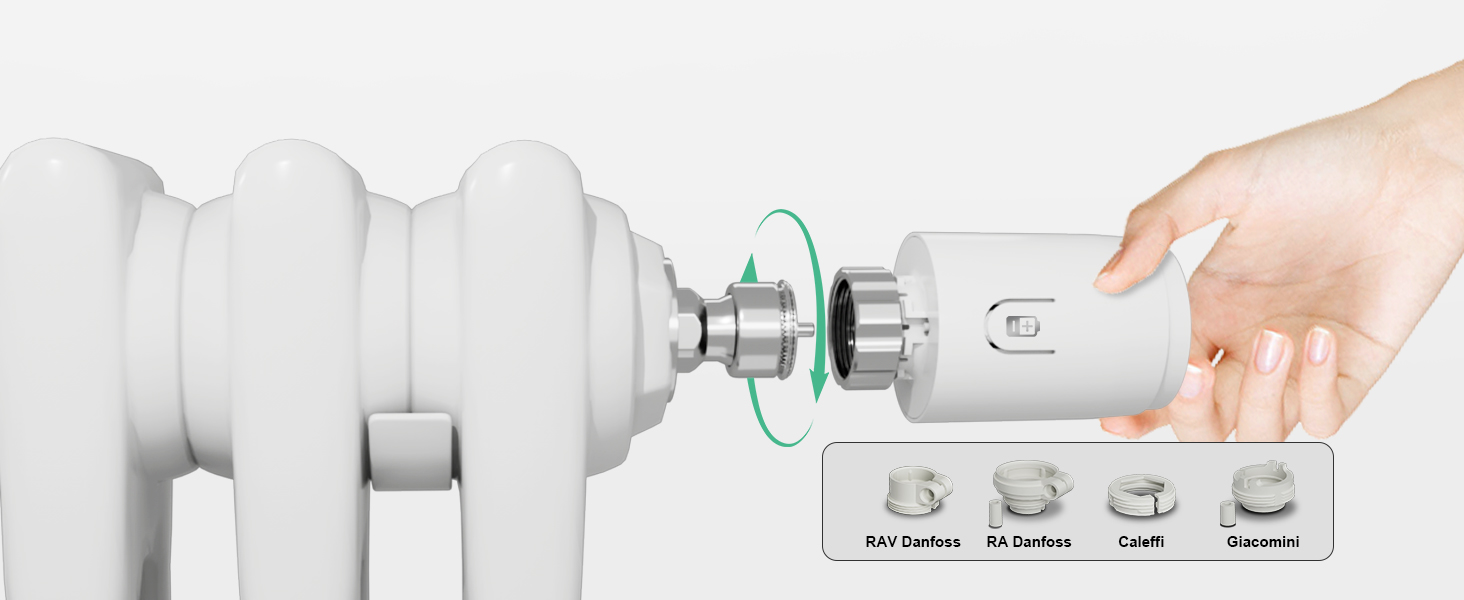 Smart термостат на радіатор 2 шт., Zigbee, бездротовий, з керуванням через Tuya APP та голосовими помічниками (Alexa, Google Assistant), енергозбереження (з датчиком температури Zigbee)