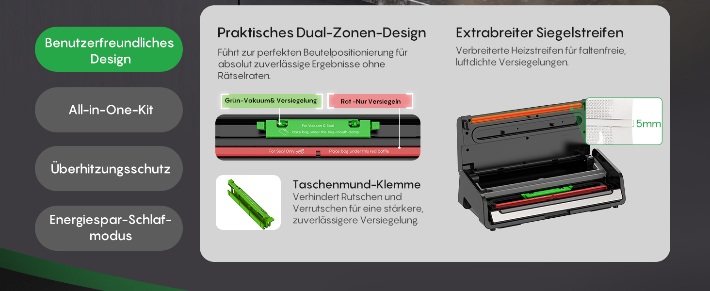 Вакууматор FRESKO Automatik для продуктів з турбо-режимом (15л/хв), автоматичний вакуумний пакувальник, 2 рулони в комплекті