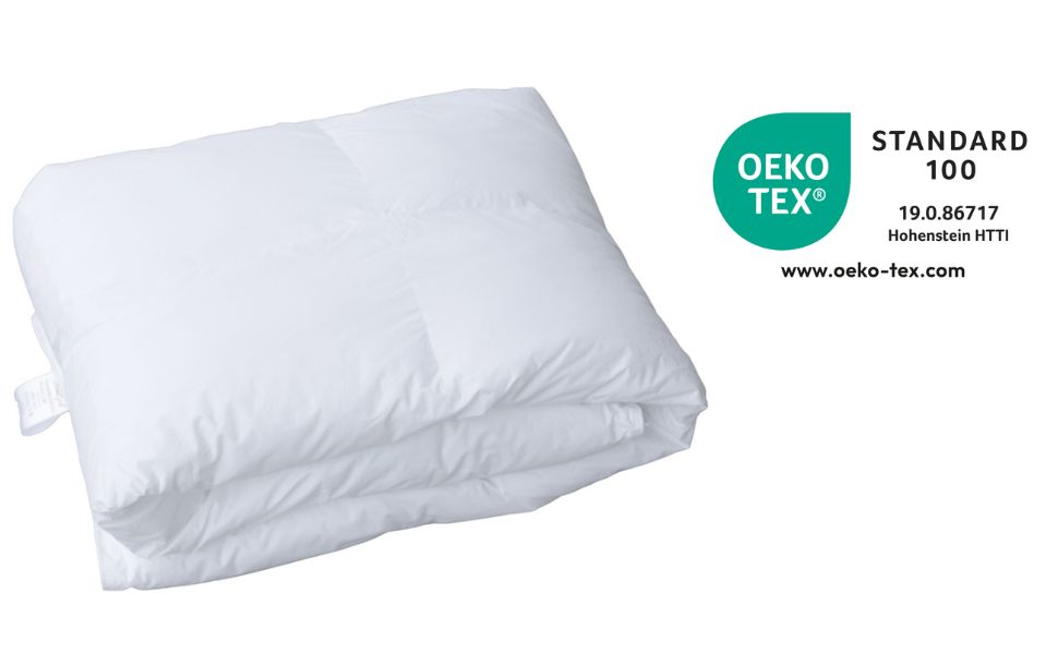 Плед DormiGood Premium з мікрофібри, 140x200 см, Made in Germany, для алергіків, з наповнювачем Sensofill, сертифікат Oeko TEX, бавовняний чохол, 1 шт.