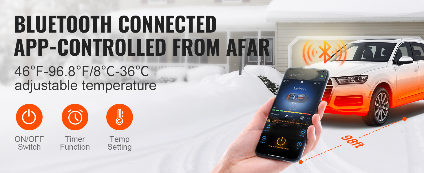 Дизельний повітряний опалювач VEVOR 2kW 12/24V з LCD-дисплеєм та пультом керування для авто, фургонів, автобусів