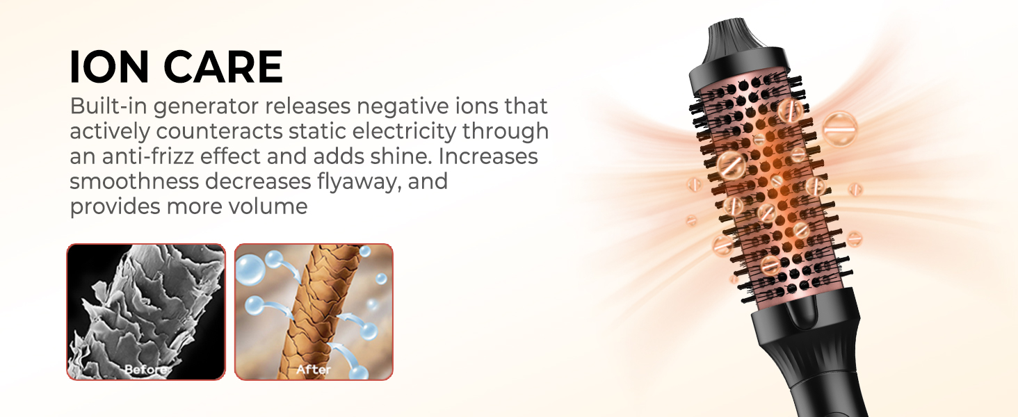 UKLISS Hairstyler 6-в-1 Airbrush: Професійний фен-щітка, стайлер для волосся 1000W (Срібно-Золотий/Рожеве Золото)
