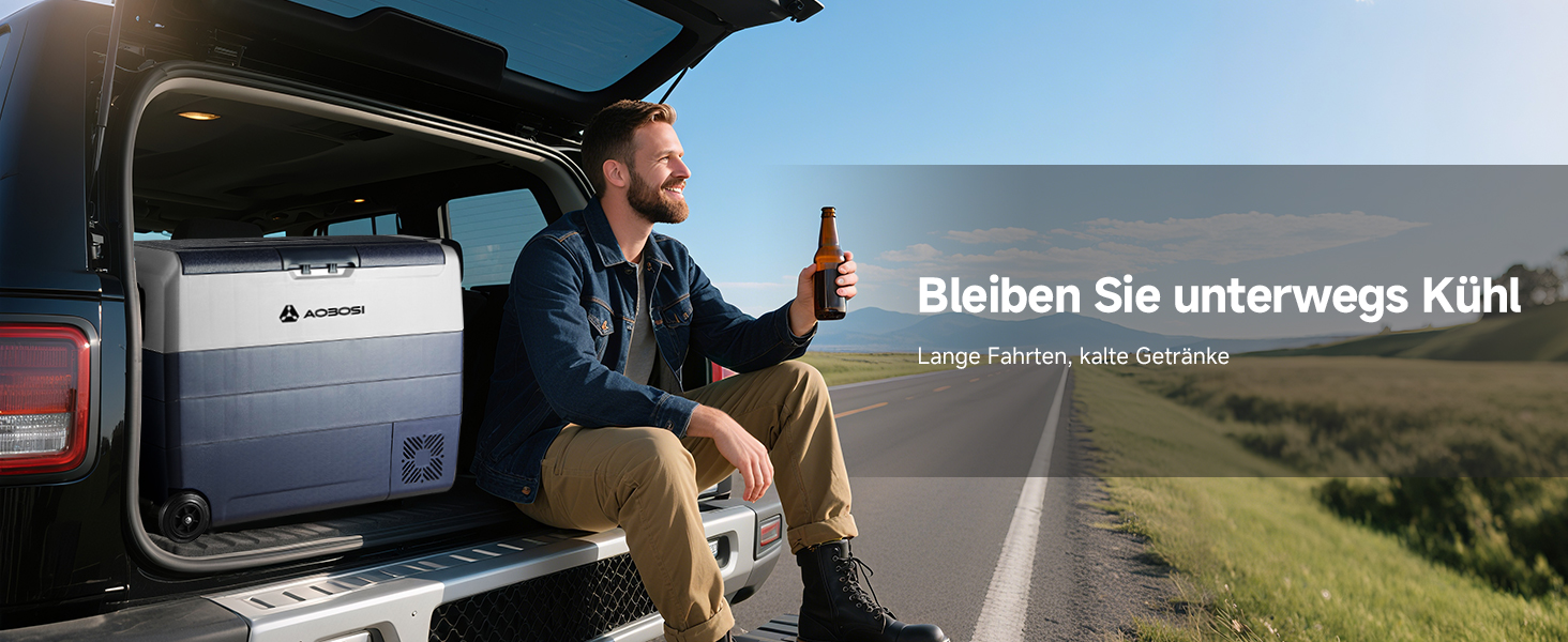 Автомобільний компресорний холодильник AAOBOSI 50л з Wi-Fi, 12/24V та 220V, -20°C для авто, вантажівок, кемпінгу, з двома зонами охолодження
