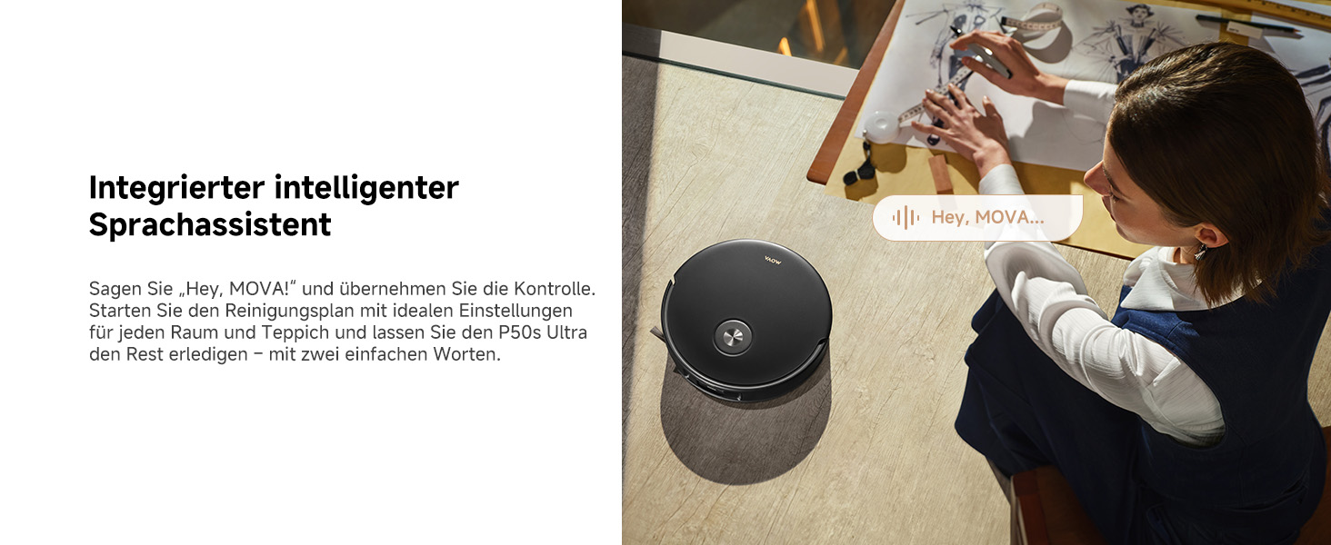 Робот-пилосос Mova P50s Ultra з мокрою прибиранням, 19000 Па, гаряча вода, самоочищення, LDS-навігація, RGB AI, LED-датчики, автоматичне порожнення та заправка