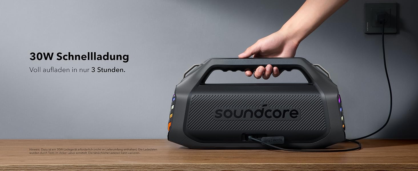 Soundcore Boom 2 Plus: Портативна Bluetooth колонка, 140W, IPX7, RGB, Power Bank, Чорний