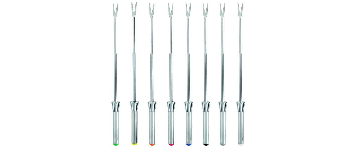 Електричний набір для фондю WMF Lono на 8 осіб: регулювання температури, індукційний горщик 1.2л, з нержавіючої сталі, з тримачем для виделок