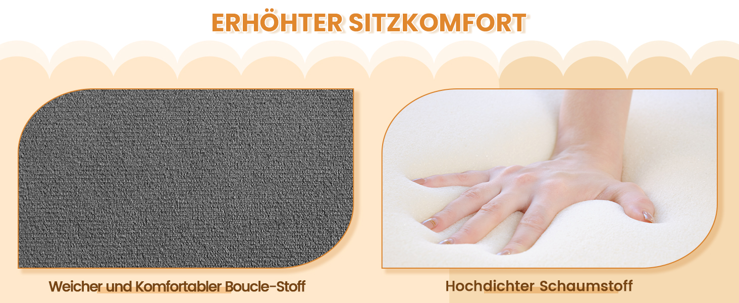 Офісний стілець Yaheetech 360° обертовий, оксамитовий, з подвійним сидінням, крісло для макіяжу, для офісу/спальні/вітальні, темно-сірий