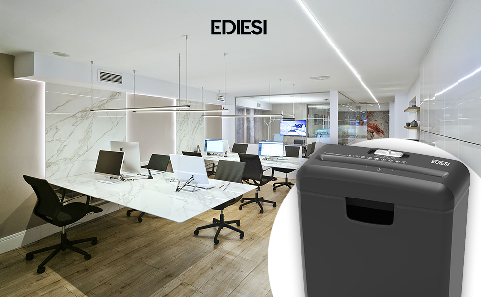 Шредер для дому та офісу Ediesi: знищення до 6 аркушів, для кредитних карт, CD та DVD, 10 літрів