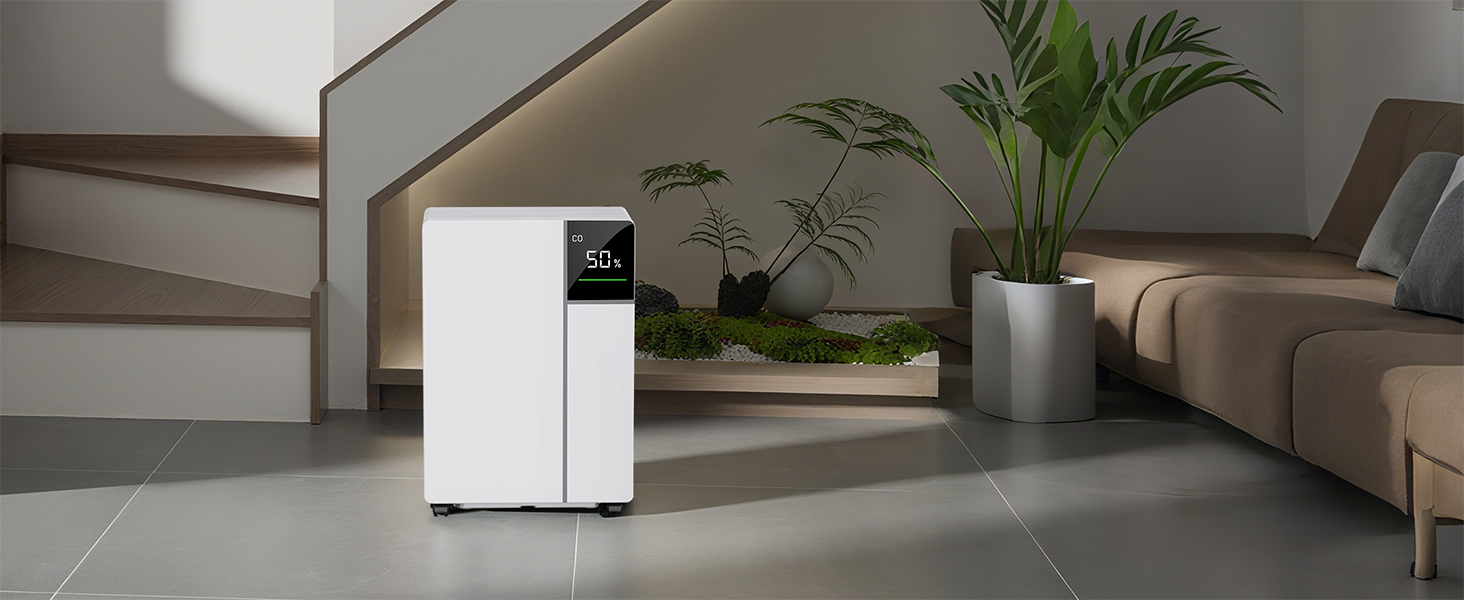 Електричний осушувач повітря Fwoueot 16L/24h для дому: осушувач з компресором, 16л/24г, для приміщень до 45м², автоматичне відтанення, 3 режими, таймер 24г, великий бак 2л, з колесами, для спальні