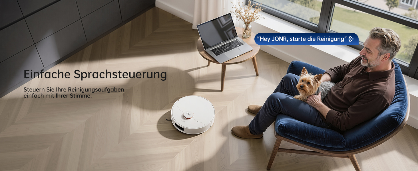 Робот-пилосос JONR T5 Pro Gen 2 з функцією вологого прибирання, потужність 15000Па, станція самоочищення, LiDAR-навігація та система Anti-Tangle для шерсті тварин та твердих підлог
