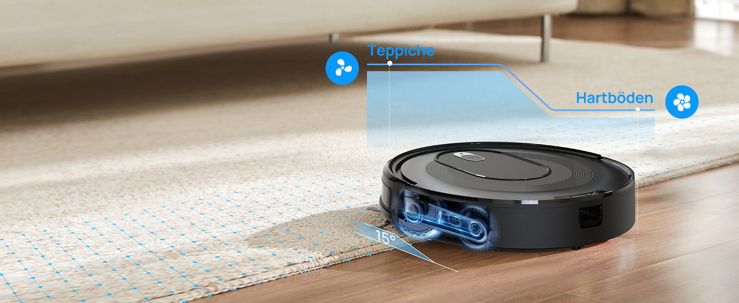 Робот-пилосос Vexilar W7 3-в-1 з функцією миття, 4000Pa, сумісний з Alexa/App, для тварин, килимів, твердих поверхонь