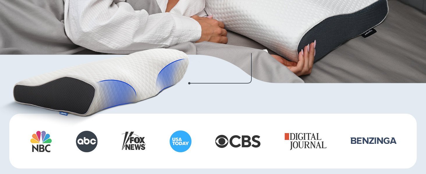 Ортопедична подушка з ефектом пам'яті Derila Memory Foam для шиї та голови, для сну на боці, розмір King Size (60 x 35 см)