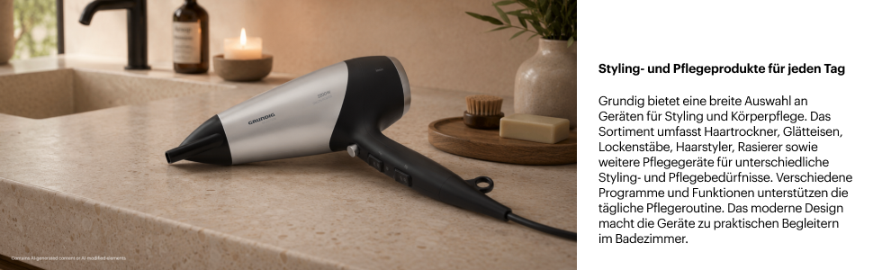 Фен для волосся Grundig HD 7081 NaturaShine Ionic, 2100 Вт, з іонізацією