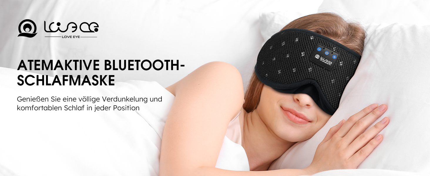 Маска для сну LOVE EYE 3D, для тих, хто спить на боці, чоловіча та жіноча, дихаюча, світлонепроникна (Чорна)
