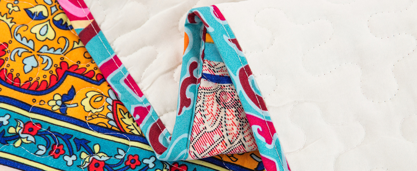 Постільна покривало WONGS BEDDING Boho 3-предметний комплект (220x240 см) з 2 наволочками 50x70 см, стібана ковдра з мікрофібри для спальні та дивана, Беміс