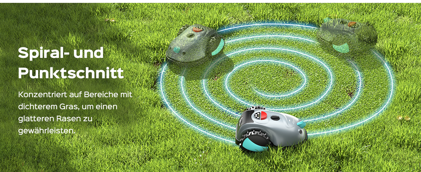 Робот-газонокосачка V100 без обмеженого кабелю з камерою, уникнення перешкод, навігація Vision, акумулятор 4 Ah, 150㎡, запасні леза, спіральне косіння (світло-сірий)