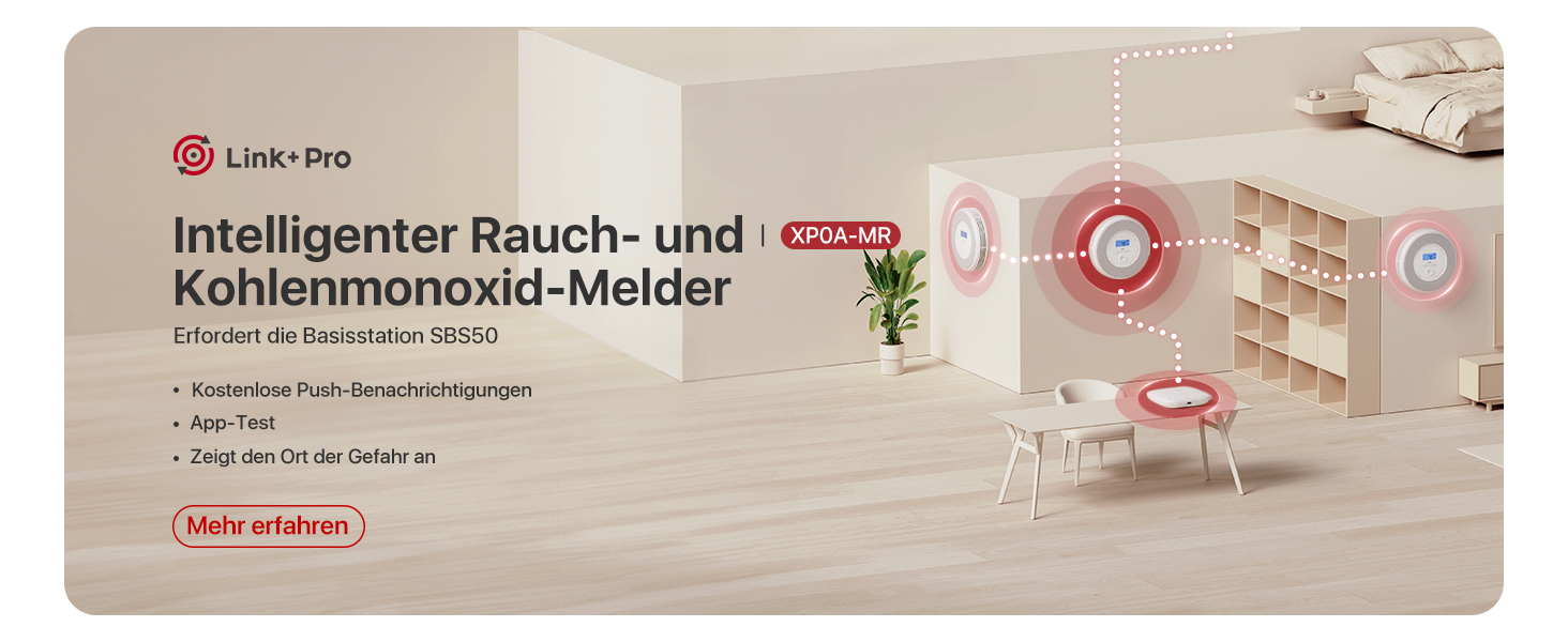 X-Sense Детектор чадного газу з цифровим дисплеєм, сертифікат TÜV Rheinland, з базовою станцією SBS50, керування через додаток, XC0C-MR11, 1 шт.