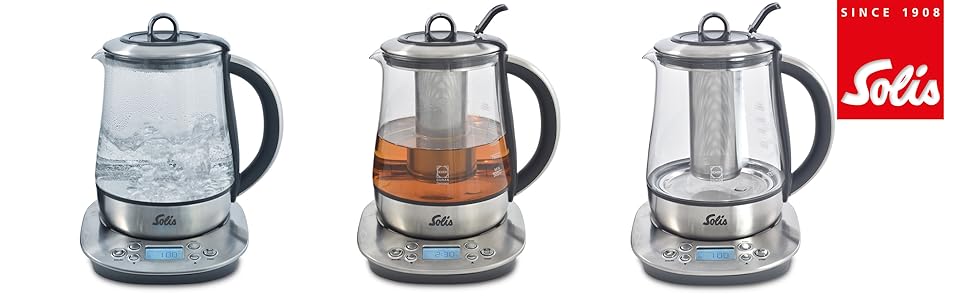 Чайник Solis Tea Kettle Digital 5515 Чайник і чайник - Чайник з налаштуванням температури та часом заварювання - РК-дисплей - Функція збереження тепла - Нержавіюча сталь - 1200 Вт - 1,2 л