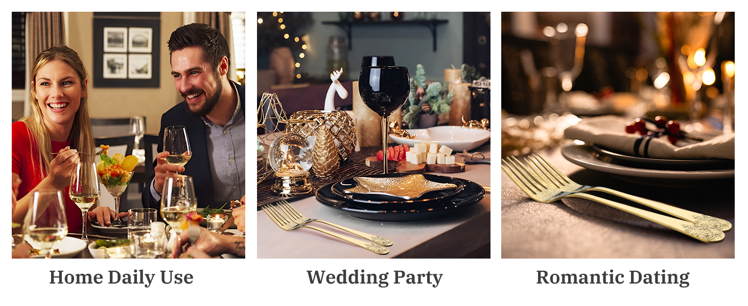 Набір столових приборів DRAGON RIOT Gold 30 предметів, нержавіюча сталь, для 6 осіб, з ножем, виделкою, ложкою. Підходить для дому, ресторану, вечірки.