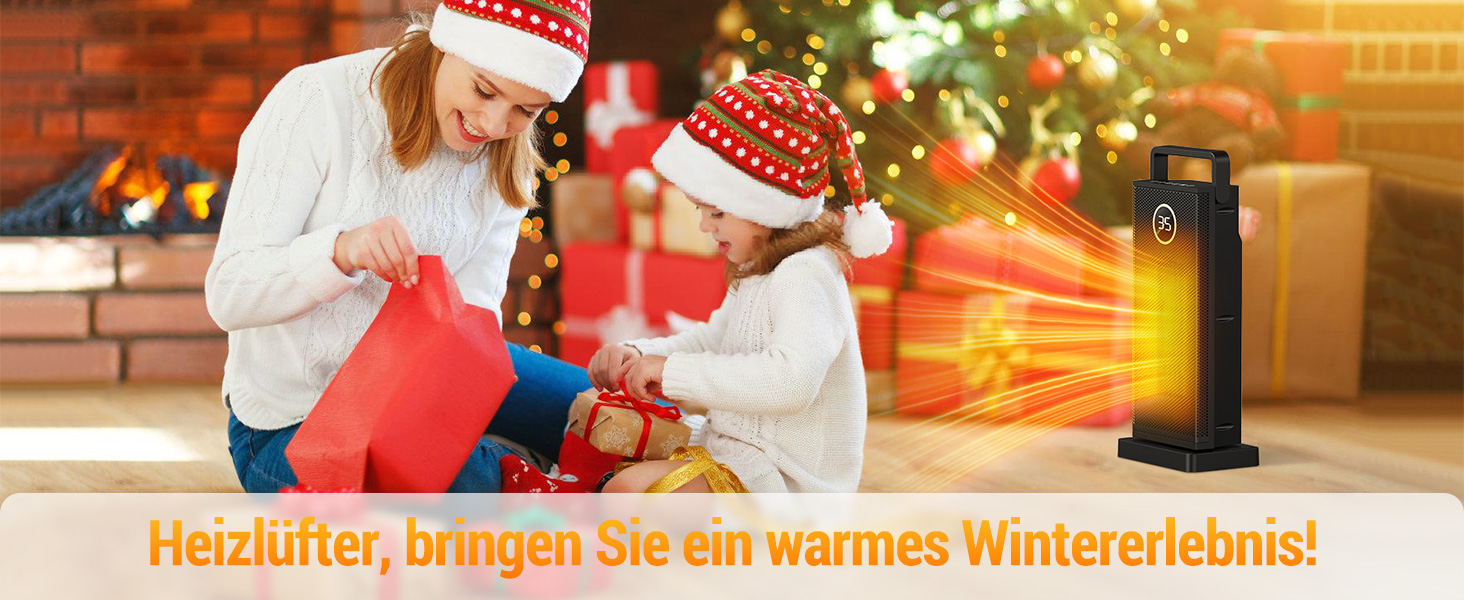 Електричний обігрівач з керамічним нагрівачем, 3 режими, 2000W, осциляція 70°, захист від перекидання, тихий обігрівач для дому та офісу