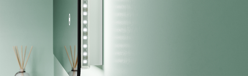 Дзеркало для ванної кімнати Badspiegel 80x60 з підсвічуванням, протизапітнінням LED, 3 колірні температури, IP44, тип C, 60L x 80B см