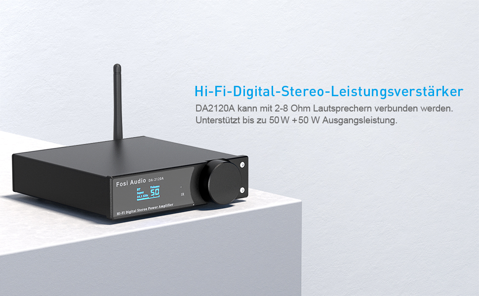 Підсилювач ЦАП Fosi Audio DA2120A HiFi, 2.1CH aptX-HD Bluetooth 5.0, 100 Вт Class-D, в т.ч. пульт дистанційного керування