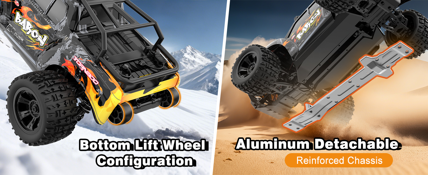 Радіокерований позашляховик FEIMUOSI 1:18 RC Car: LED, 2.4GHz, 2 акумулятори, 20 км/год, для дітей та дорослих (Чорний)