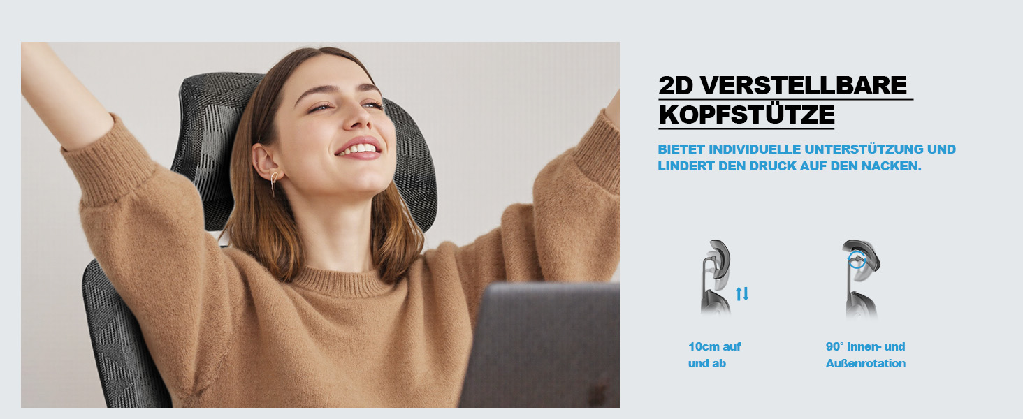 Ергономічне крісло для офісу, 4D підлокітники, регульована глибина сидіння, 4-рівневий нахил, гумові колеса, сітчаста сидіння, висока спинка, для великих людей, Homeoffice & Gaming, чорне ергономічне крісло з сітчастою подушкою сидіння