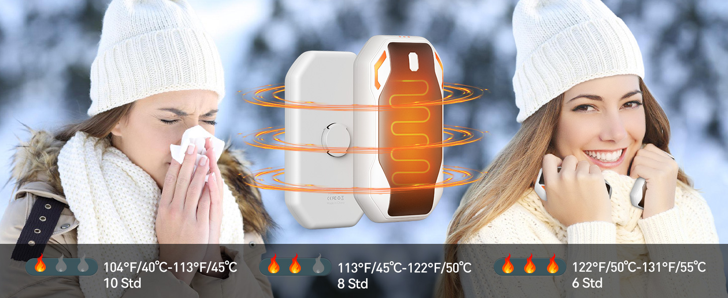 Електричні грілки для рук PHEJIE, 2 шт. - 3 режими нагріву, портативні, для активного відпочинку, кемпінгу, подарунок для жінок та чоловіків (чорний/білий)