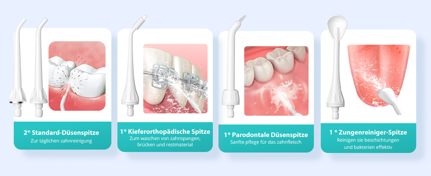 Бездротовий портативний душ COSLUS: 300 мл, IPX7, 5 насадок, для інтенсивного очищення та догляду за порожниною рота, ідеальний для подорожей