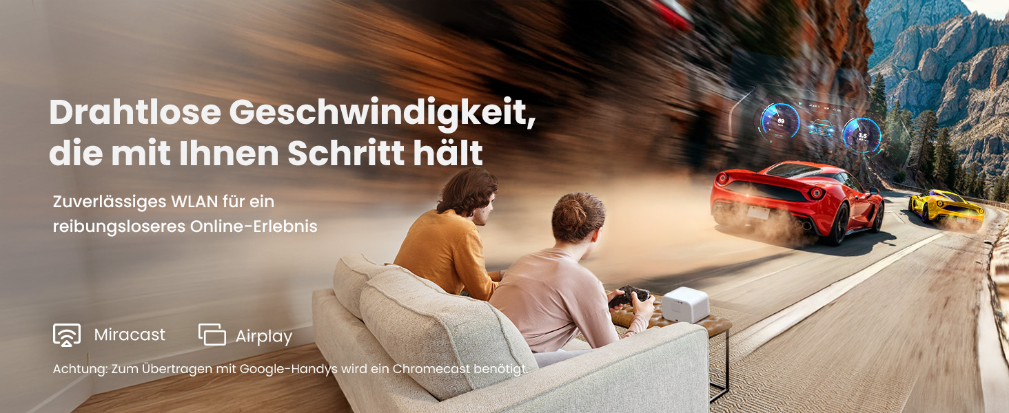 Проектор Yaber L2s: 1080p Full HD, WiFi 6, Bluetooth 5.1, Автофокус, для Дому та Кімнати, сумісний з ТВ приставками