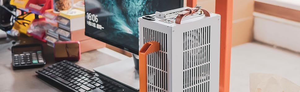 SGPC ITX міні-корпус K49 (сталь), вдосконалена версія K55, сумісний з GPU, 2 ручки, вентиляційна панель, 2 сталеві та 1 акрилова боковини, компактний 6L корпус для ПК