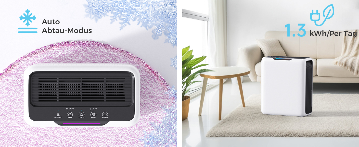 Електричний осушувач повітря 3л, для дому до 20㎡, з технологією Dual Peltier, 30дБ, таймер 24г