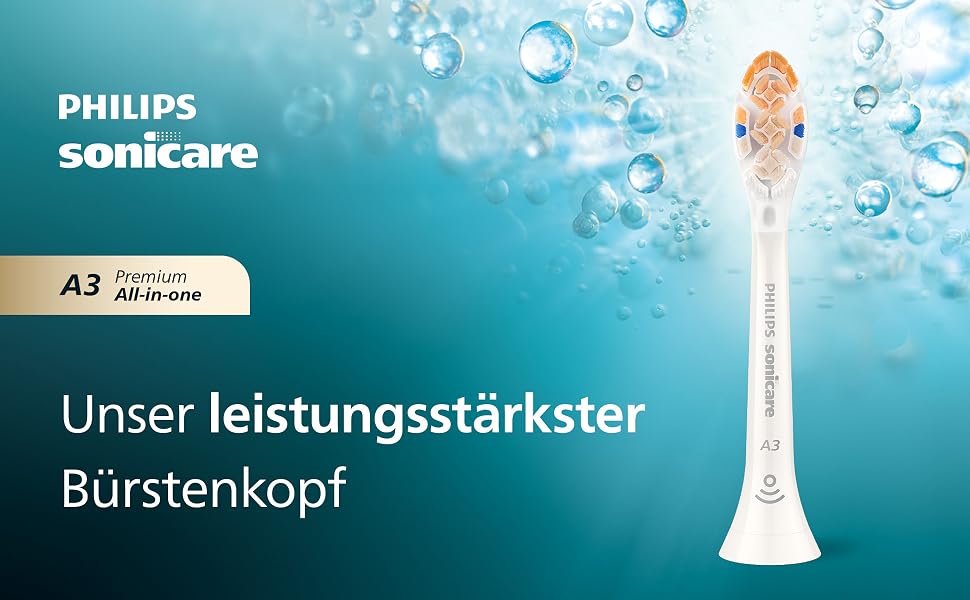 Смінні насадки для електричної зубної щітки Philips Sonicare A3 Premium All-in-One, білі, 6 шт, HX9096/87