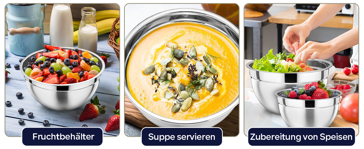 Набір місок HaWare 7 шт. з нержавіючої сталі з кришкою, 6.5-0.7L, чорний, для приготування їжі, миття в посудомийній машині