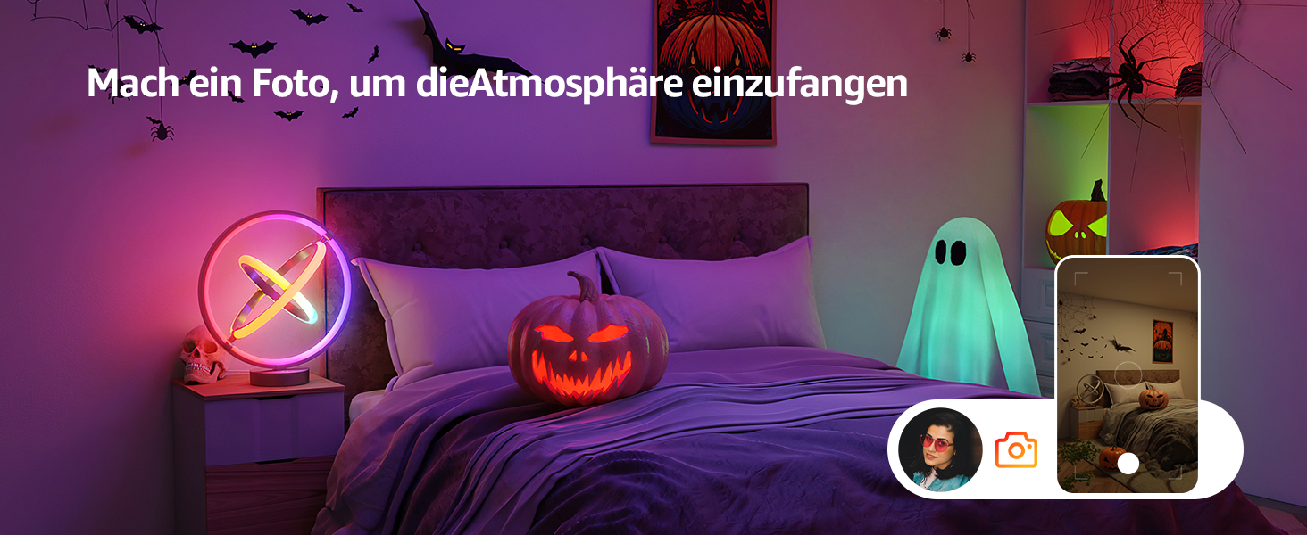 Lepro AI Розумна лампа TB2, Персоналізований світловий дизайнер на основі AI, Синхронізація з музикою/Керування через додаток, Настільна лампа з регулюванням яскравості, RGB+IC технологія, Сумісна з Alexa/Google, Без пульта керування, Ключ скрипки (Planet)