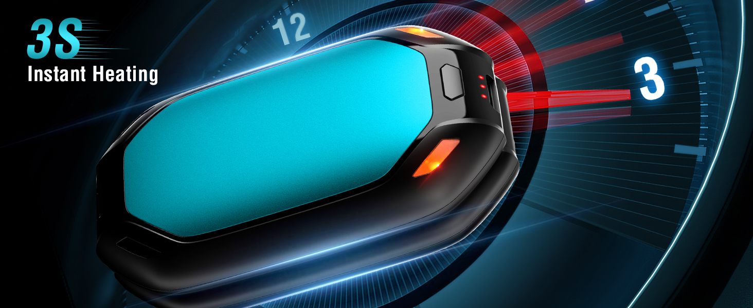 Електричний нагрівач для рук, 2 шт. Перезарядний магнітний кишеньковий нагрівач, ультралегкий та тонкий з великою ємністю 6000 mAh, 3 режими нагріву для чоловіків та жінок, для активного відпочинку, гольфу, кемпінгу (Синій, 1)