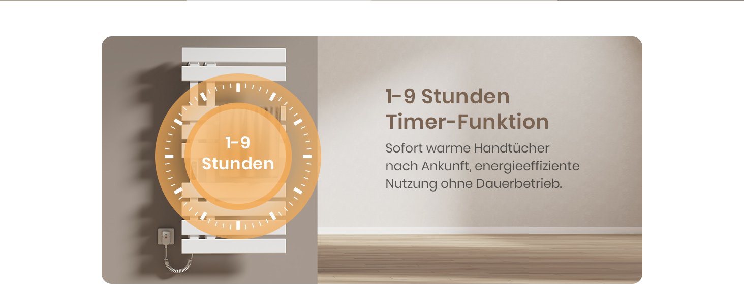 Електричний рушникосушар EMKE з Wi-Fi, 1000x500 мм, 320W, чорний (правий)