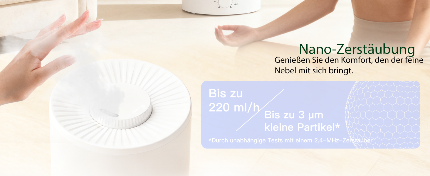 Набір з 2 ультразвукових зволожувачів повітря H1-XIT по 3.5Л, холодний туман, верхній залив води, безпротікання, для дитячої кімнати, спальні та вітальні, білий