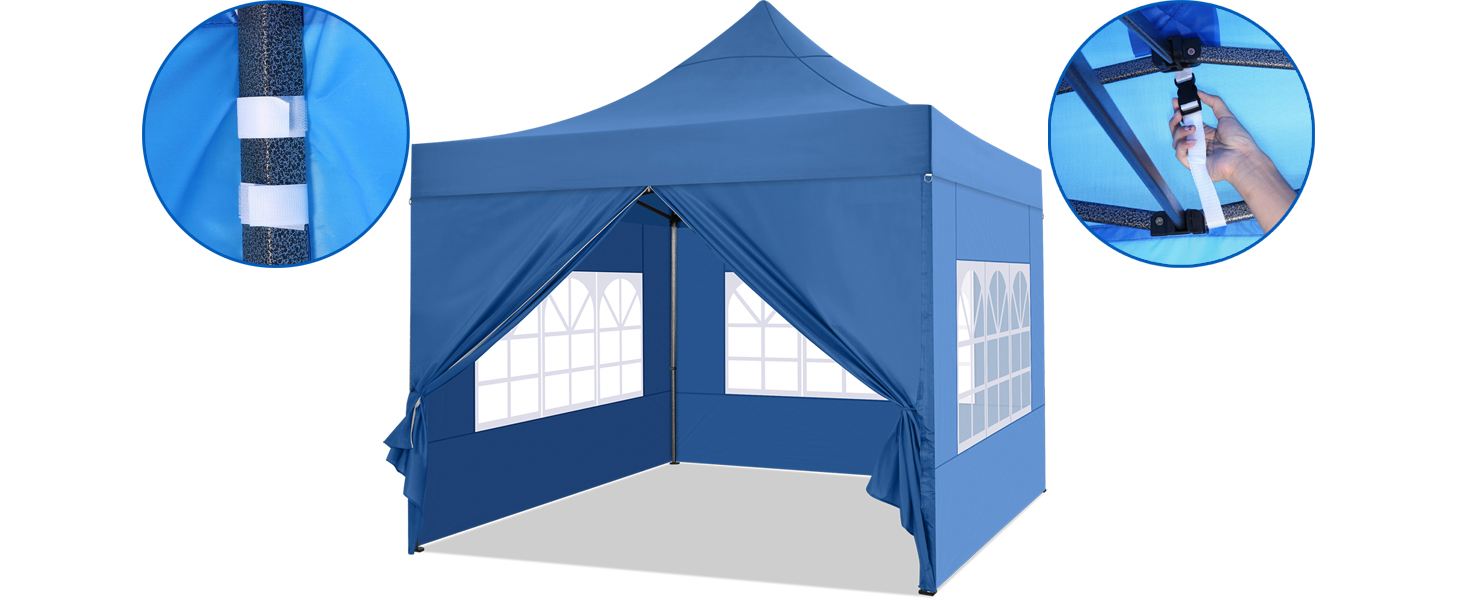 Павільйон COBIZI 3x3 з боковою стінкою: водовідштовхуючий, стабільний, зимостійкий, для саду та відпочинку