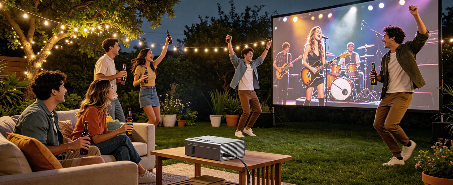 4K Smart проєктор KOGATA з Wi-Fi та Bluetooth: HDR10+, автофокус, 6D Keystone, Dolby Audio. Для дому, саду та стрімінгу (Титан Сірий)