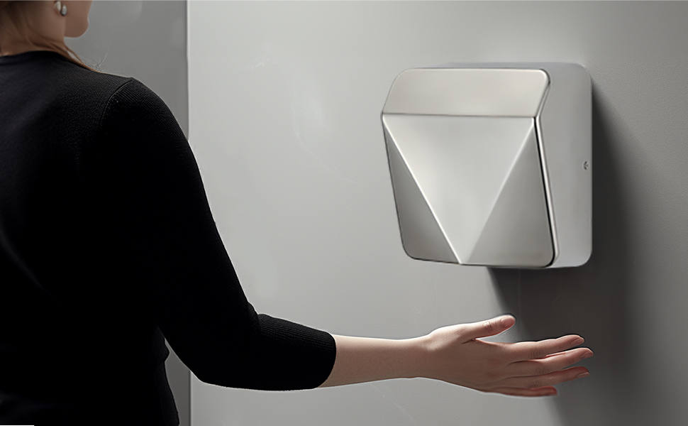 Електричний сушильник для рук з нержавіючої сталі, комерційний, високої продуктивності, з HEPA фільтром, час сушіння 7 секунд