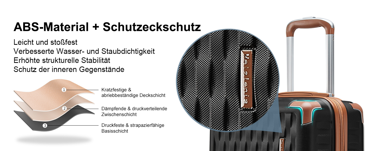 Набір валіз Melalenia 3 в 1: жорсткий корпус, легкі, з TSA замком та 4 колесами (чорний, 7 шт. з рюкзаком для подорожей)