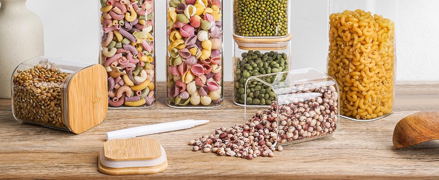 Скляні банки для зберігання кухонних продуктів: 8 шт. по 400 мл та 4 шт. по 920 мл, з кришкою, міцні