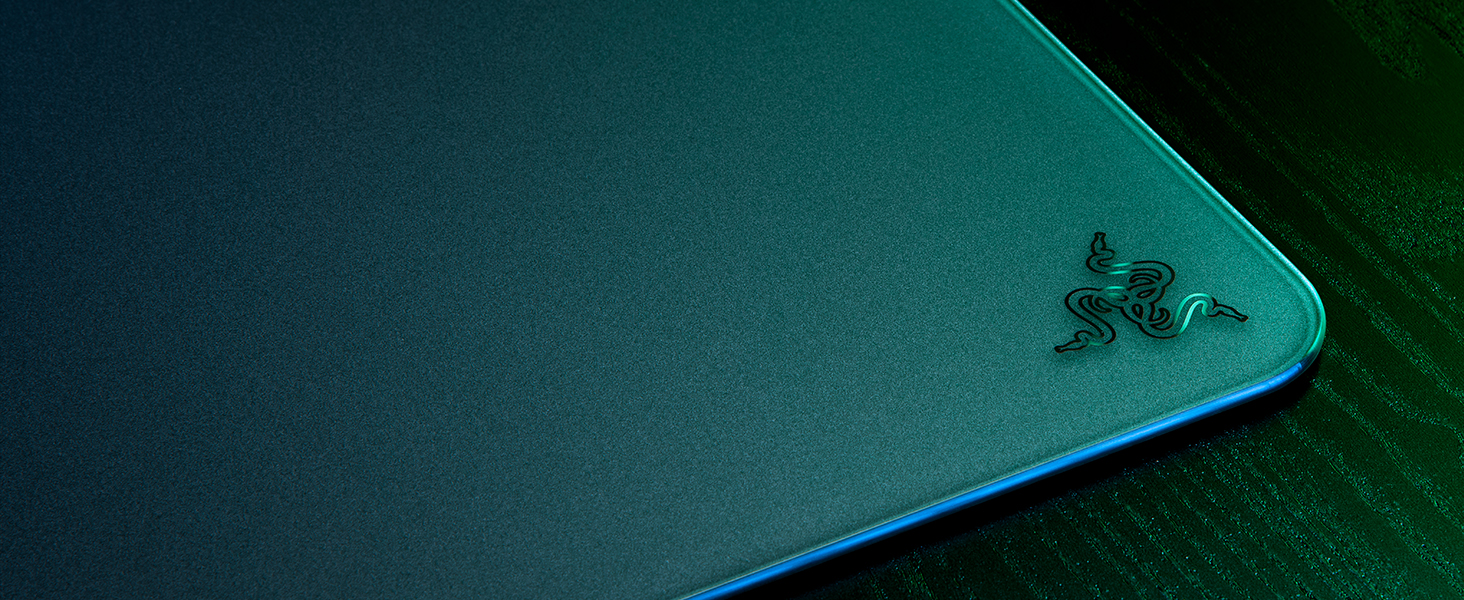 Скляний килимок для миші Razer Atlas — преміум ігровий килимок із загартованого скла, мікрогравірована гладка поверхня, стійкість до бруду та подряпин, чорний (450 x 400 x 5 мм)