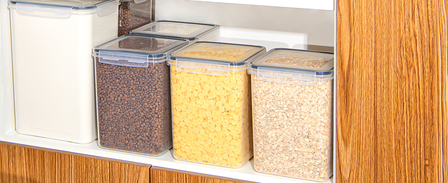 Набір контейнерів для зберігання GoMaihe (24 шт) з герметичними кришками: контейнери для продуктів з етикетками та маркером | Коробки для зберігання на кухню для мюслі, борошна, кукурудзяних пластівців та цукру | Без BPA | Можна мити в посудомийній машині, чорний - 24 шт.