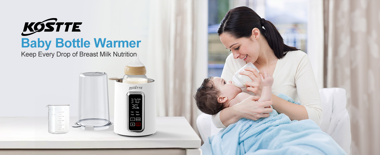 Підігрівач для пляшечок KOSTTE - універсальний, для грудного молока та суміші (білий + чорний)